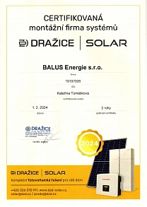 Dražice certifikát